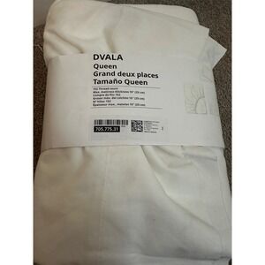 New IKEA DVALA Queen Sheet Set White‎ 152 Thread Count 100% Cotton